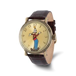 Disney Adult Size Goofy w/Moving Arms Antique Gold-tone Watch